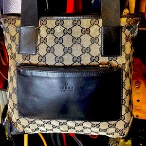 Gucci Black and Tan Women's Tote Bag